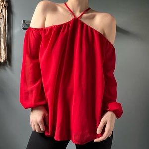 NWT Woman’s red off the shoulder blouse. Size Small